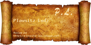 Plavsitz Leó névjegykártya